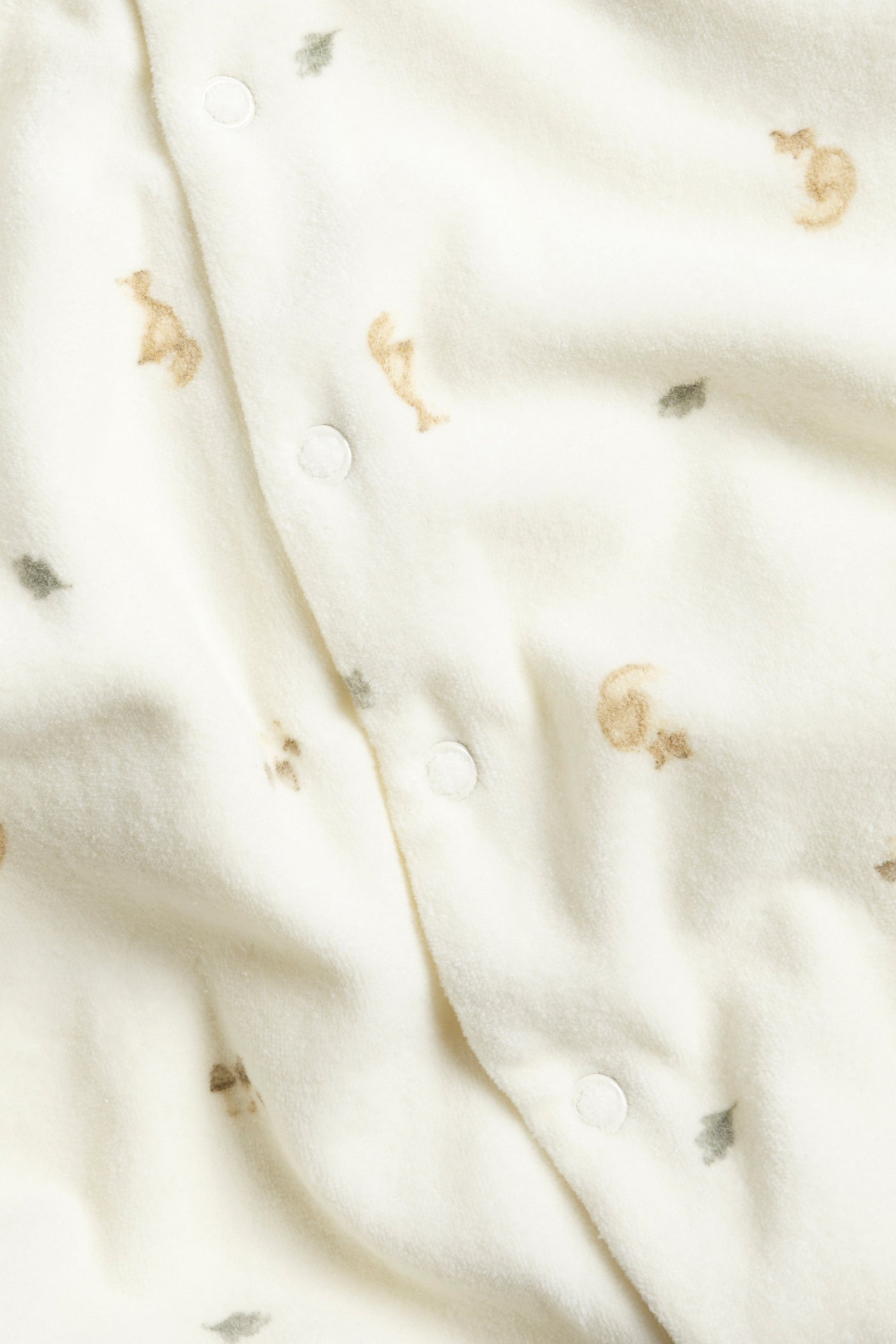 Baby white footed sleepsuit with fox motif