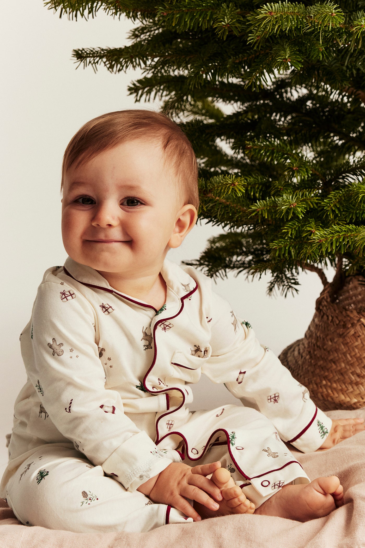Baby white christmas pyjamas