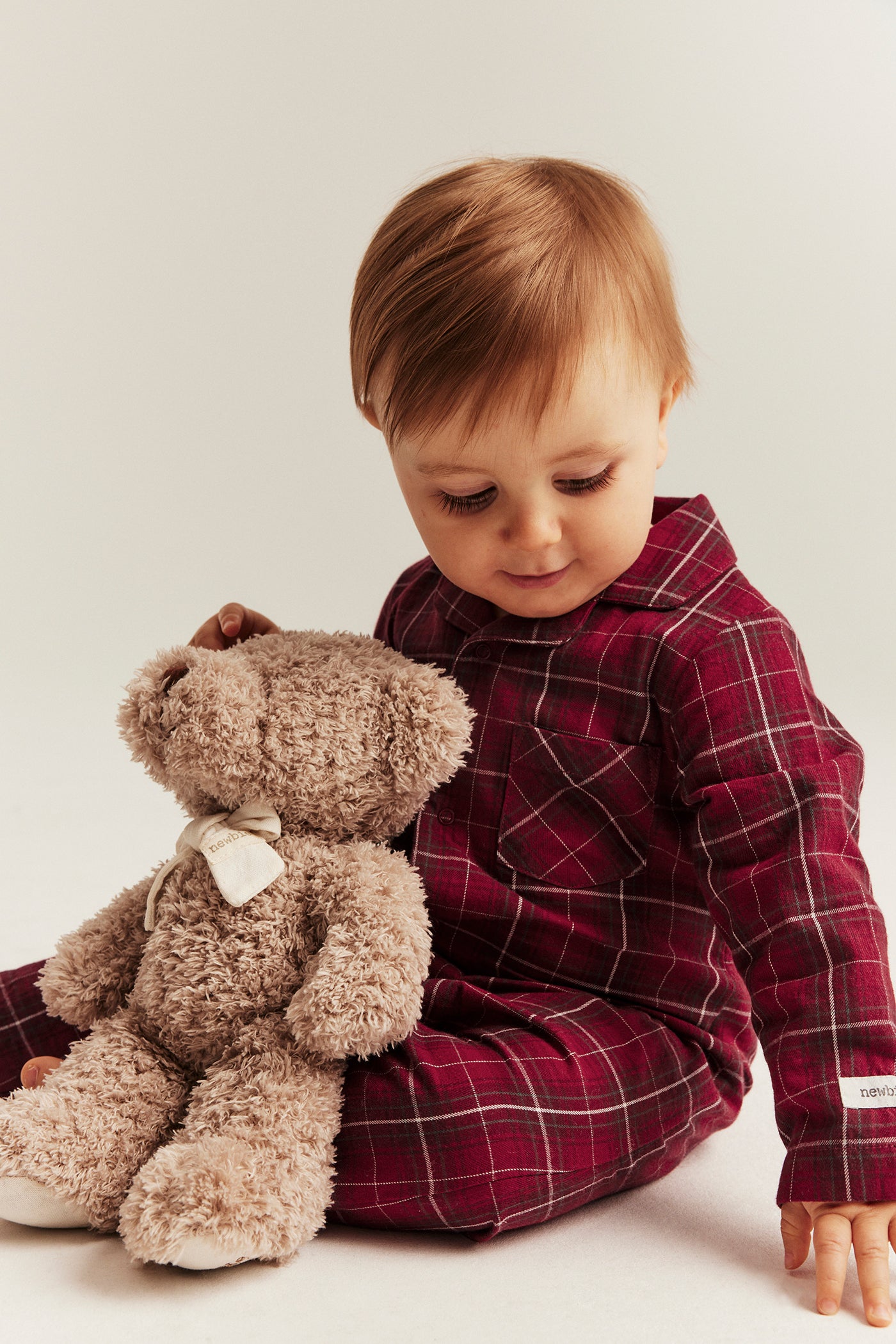 Baby red checked flannel pyjamas