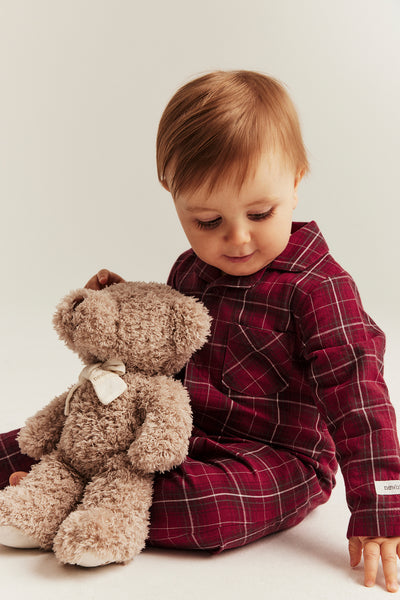 Baby red checked flannel pyjamas