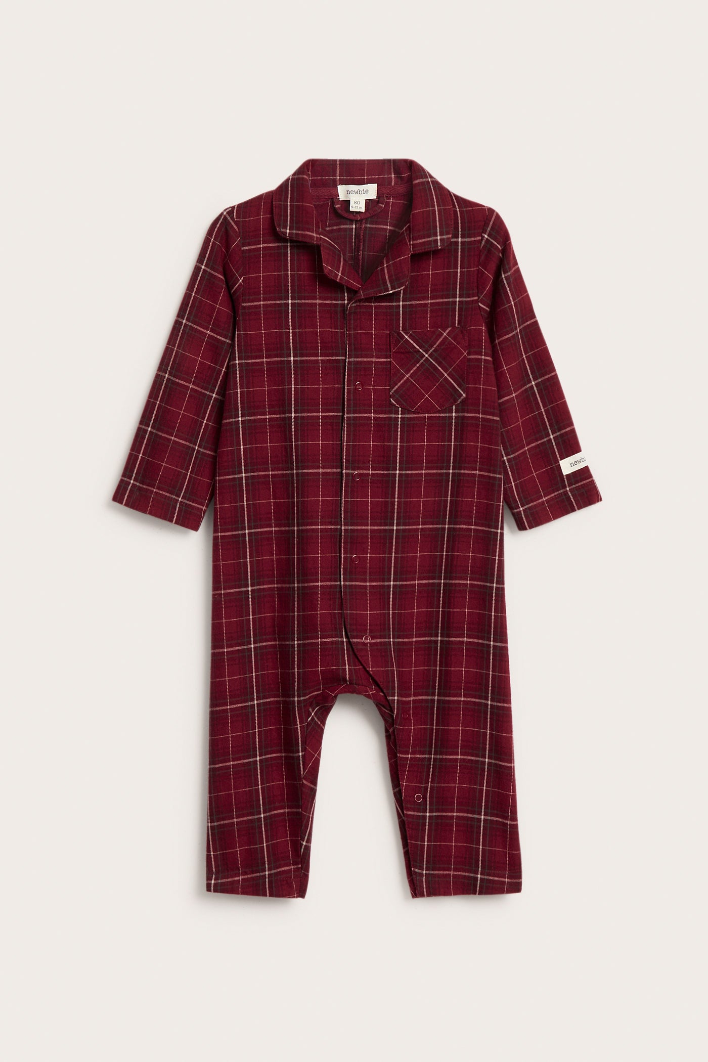 Baby red checked flannel pyjamas