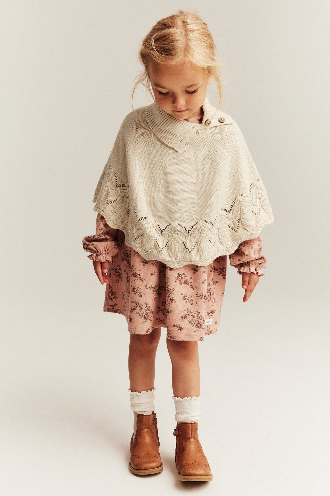 Baby and kids' beige poncho