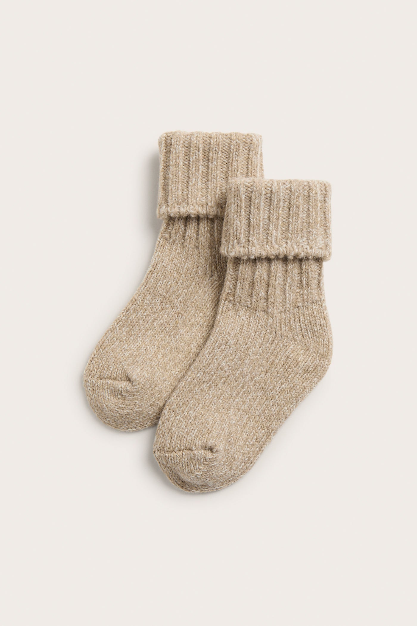 Baby beige wool blend socks