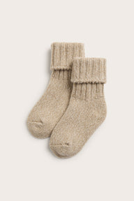 Baby beige wool blend socks