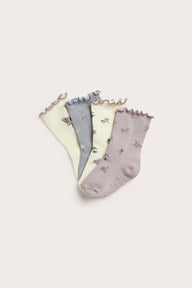 Baby lilac floral socks 4-pack
