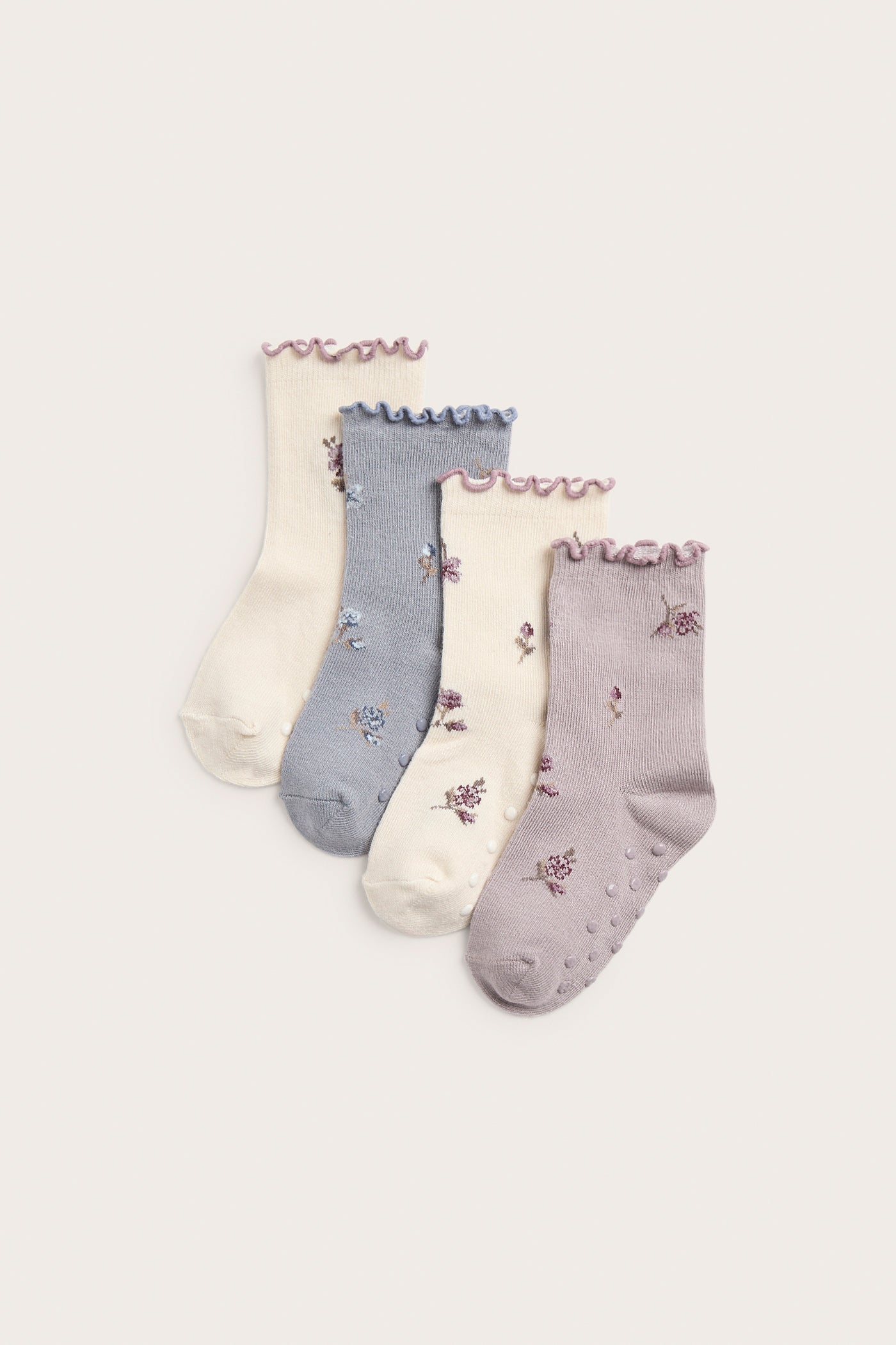 Kids lilac floral socks 4-pack
