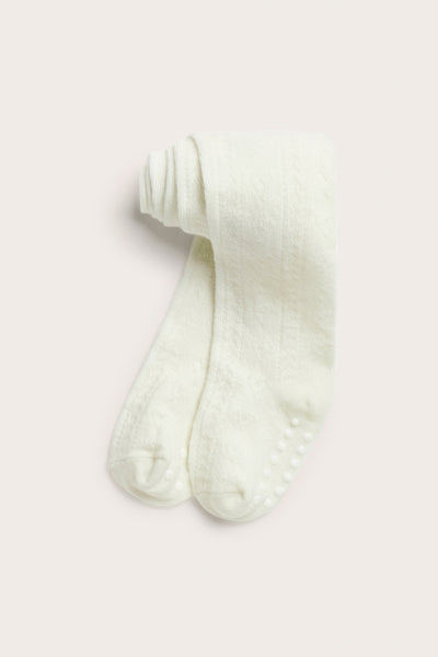Baby white eyelet-patterned tights