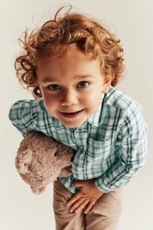 Kids´ green checked shirt