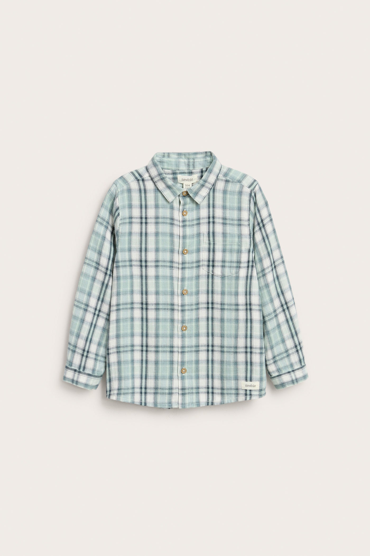 Kids´ green checked shirt