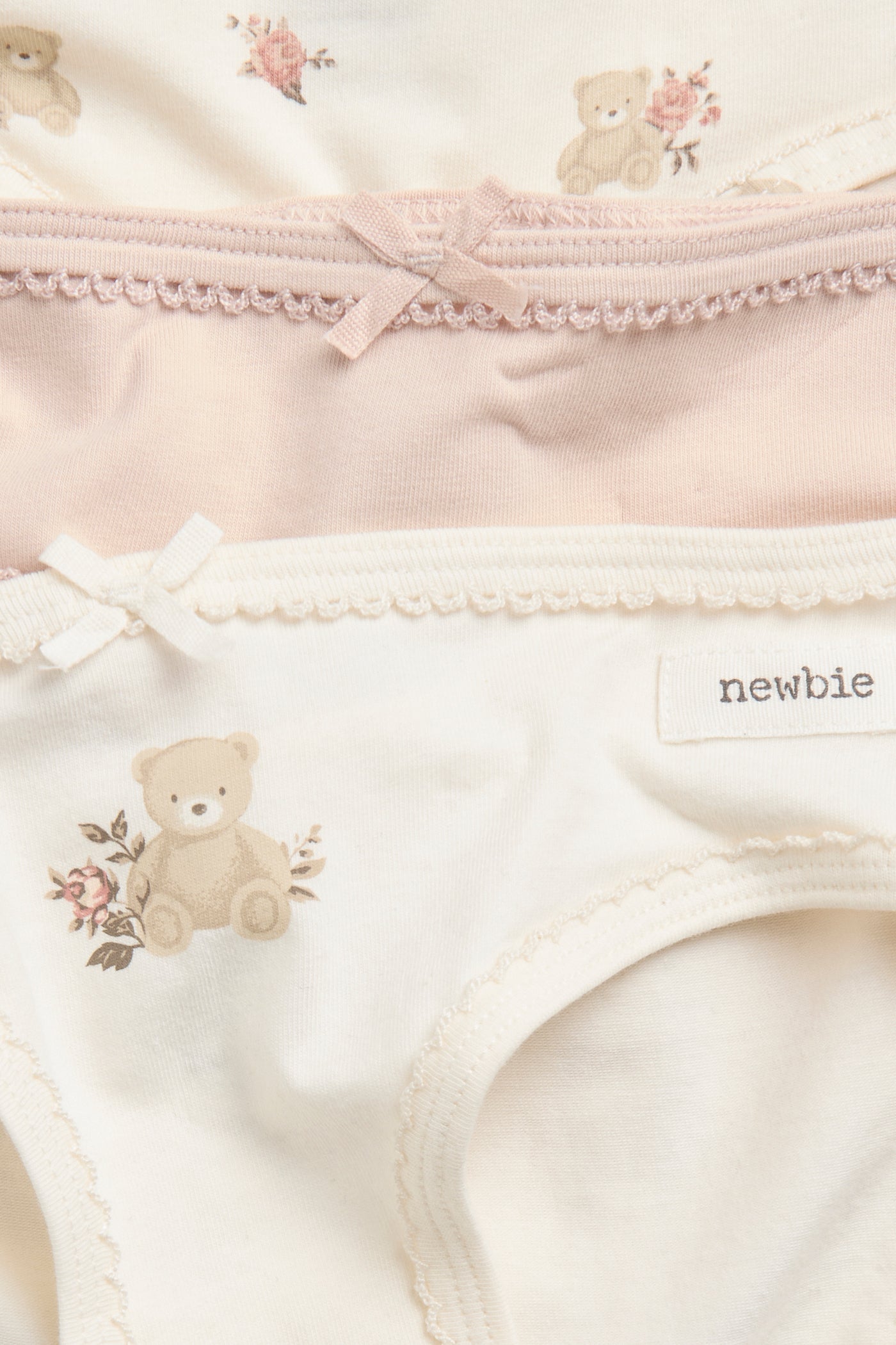 Kids white teddy bear briefs 3-pack