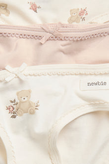 Kids white teddy bear briefs 3-pack