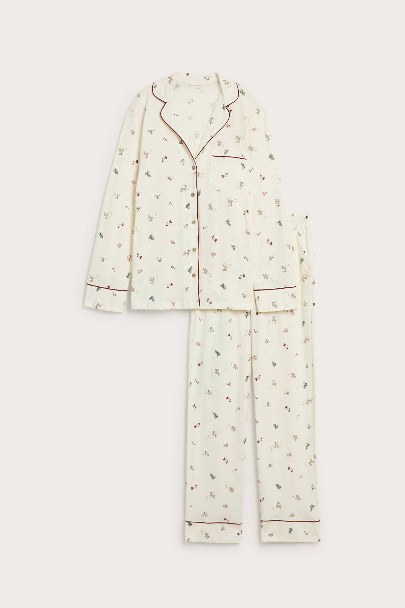 Women's white christmas pyjamas