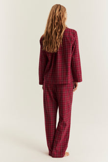 Women's red checked flannel pyjamas