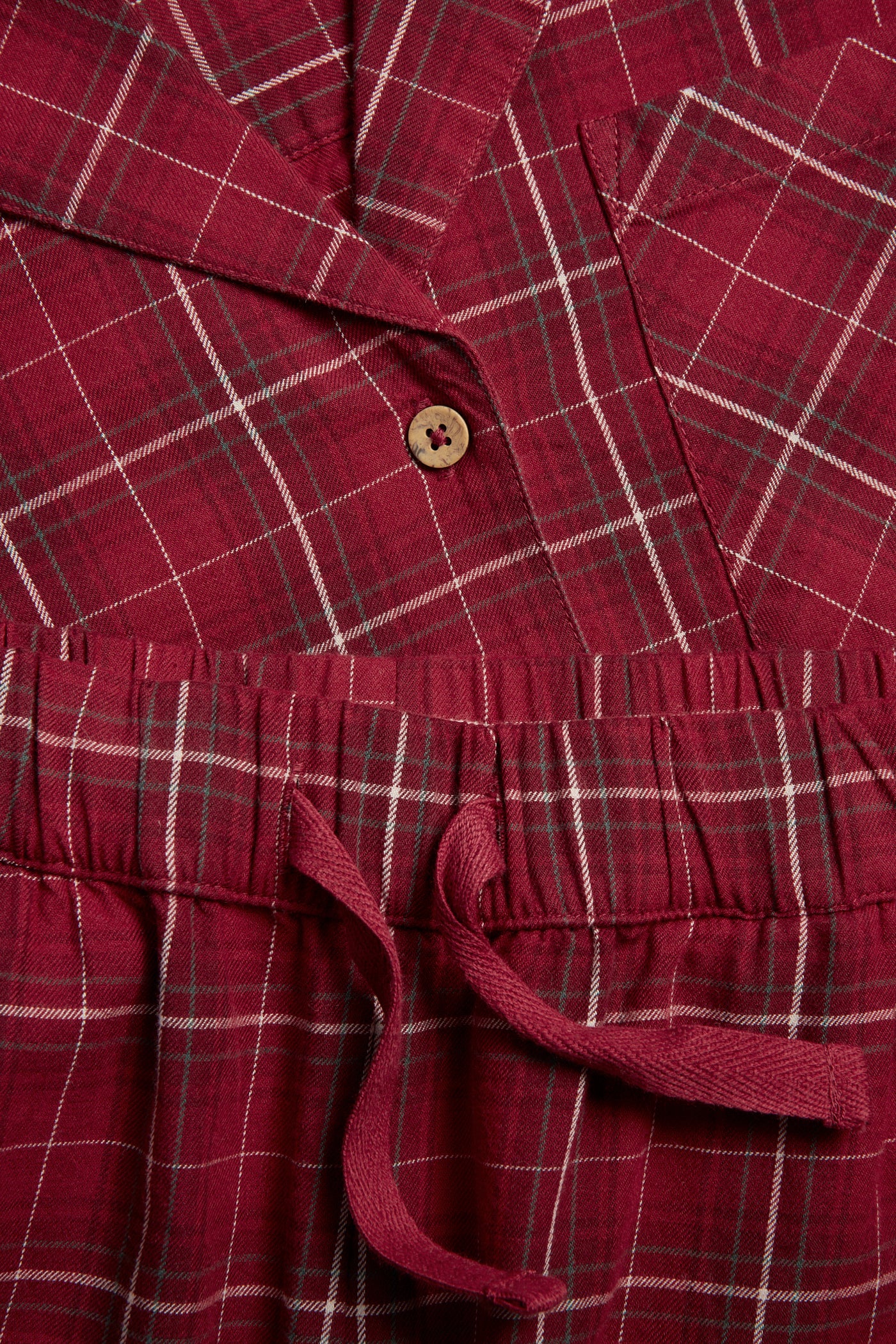 Women's red checked flannel pyjamas
