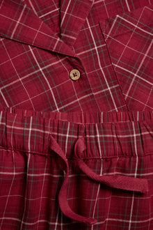 Women's red checked flannel pyjamas