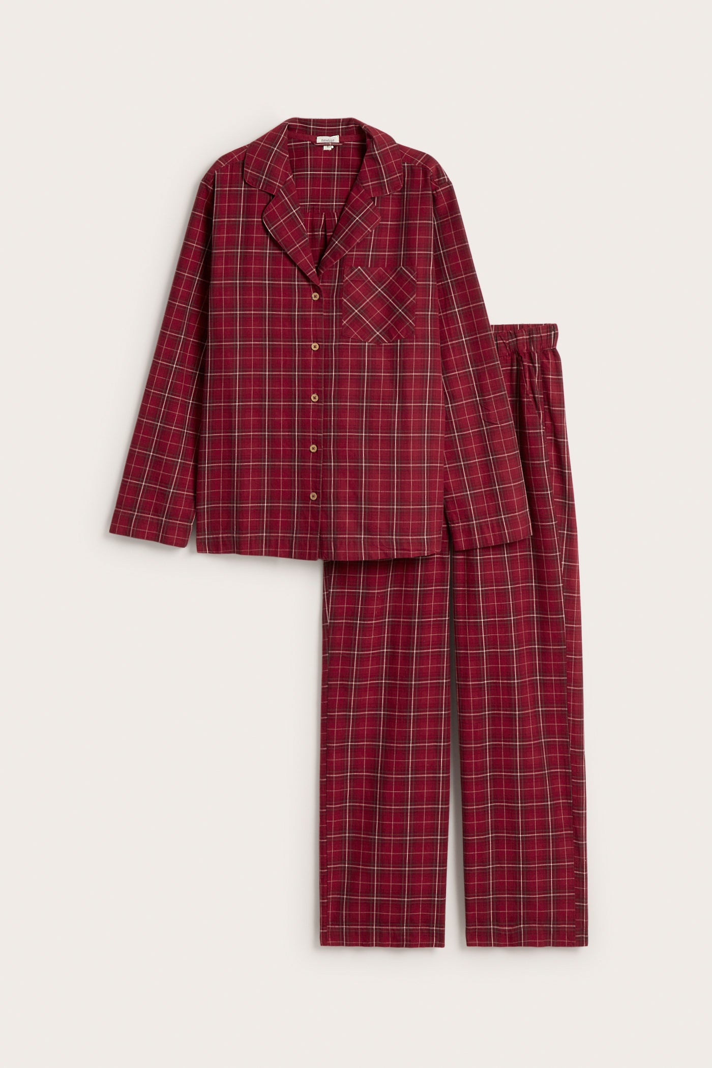 Women's red checked flannel pyjamas