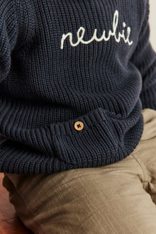 Baby & kids blue knitted jumper with Newbie logo