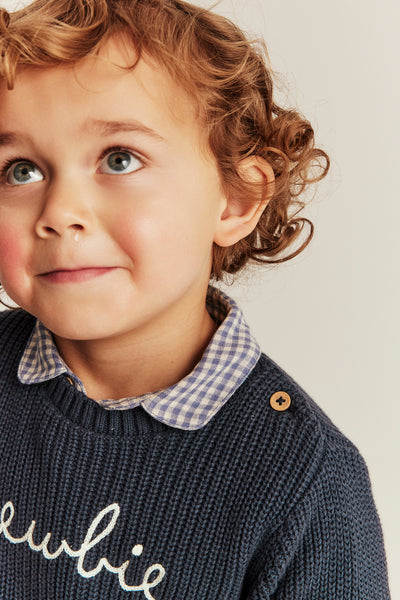 Baby & kids blue knitted jumper with Newbie logo
