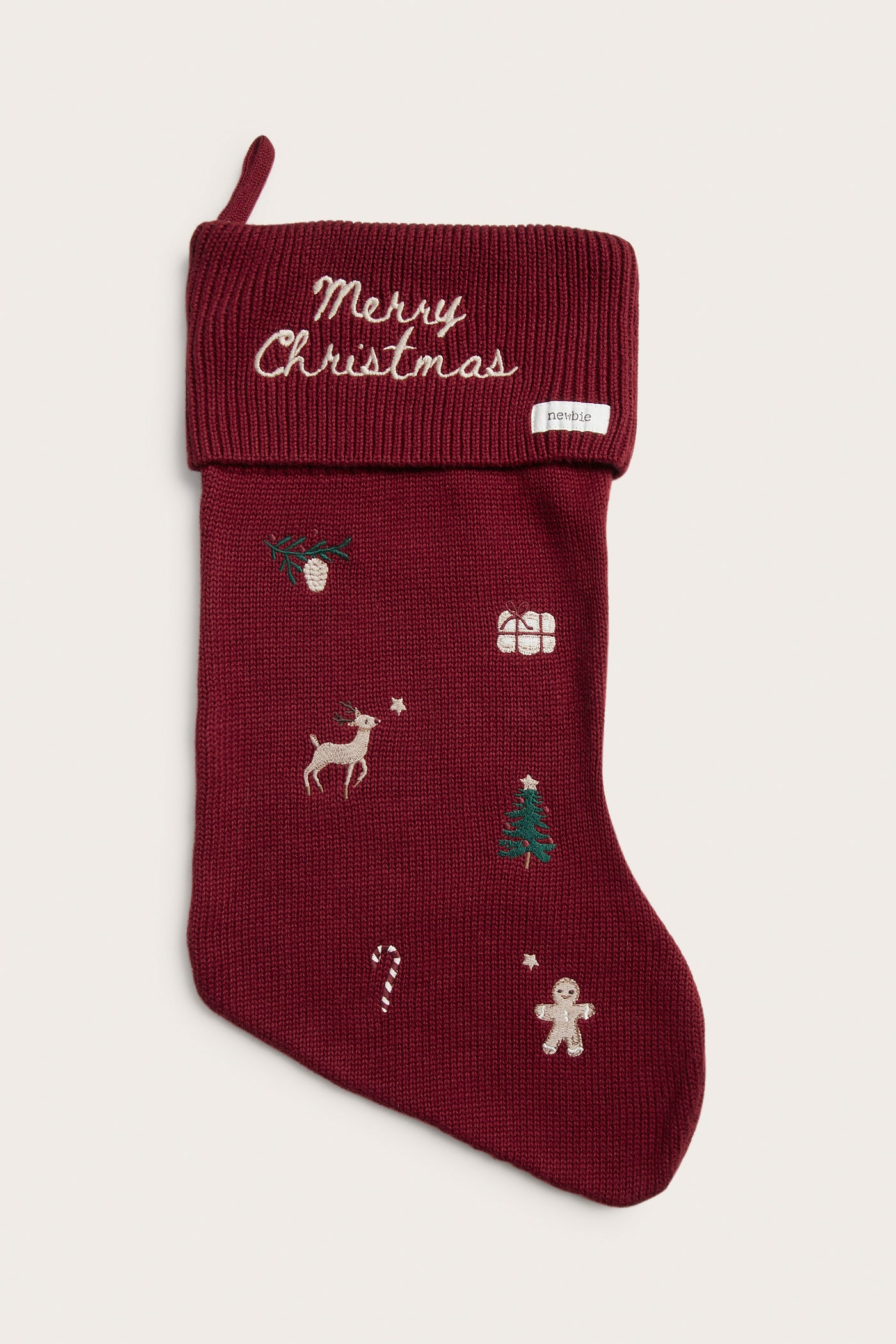 Baby & kids red knitted Christmas stocking