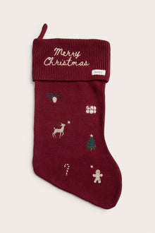 Baby & kids red knitted Christmas stocking