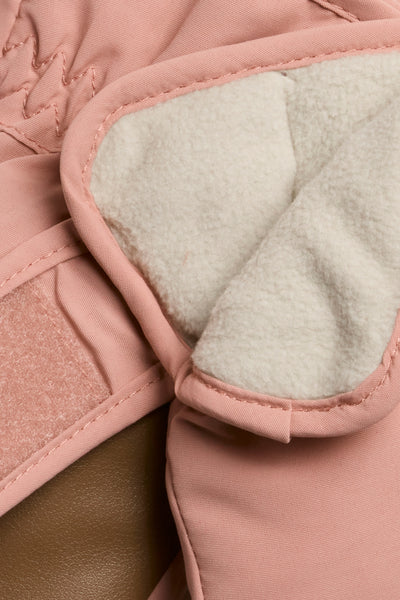 Kids’ pink water-repellent mittens