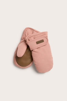 Kids’ pink water-repellent mittens