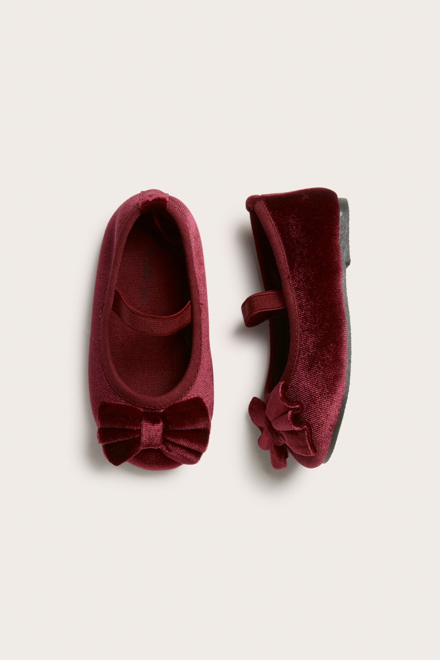 Baby and kids' red velvet bow shoes