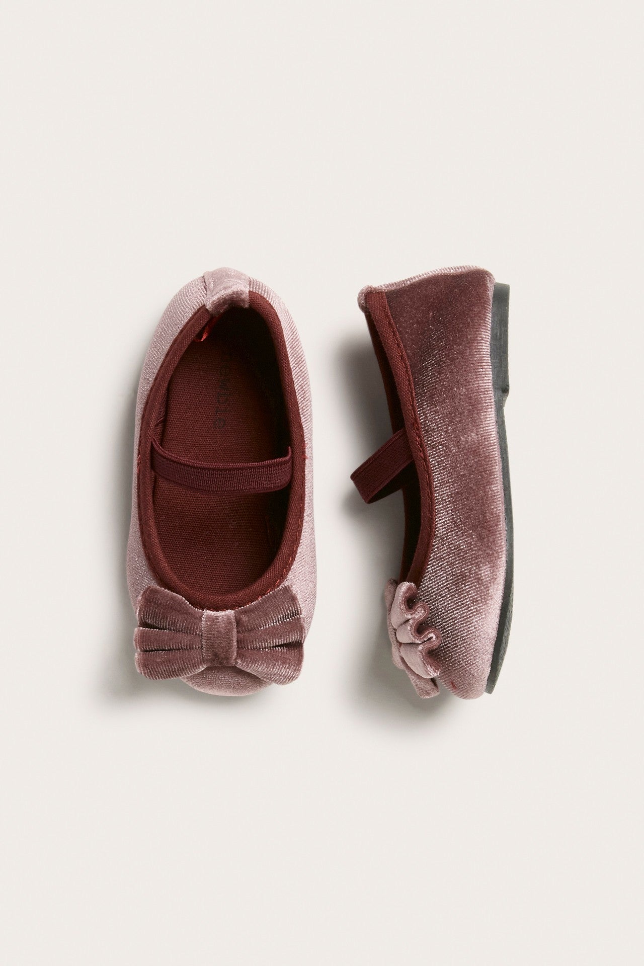 Baby and kids' pink velvet bow shoes