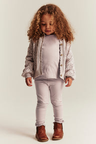 Kids' purple basic leggings with lace