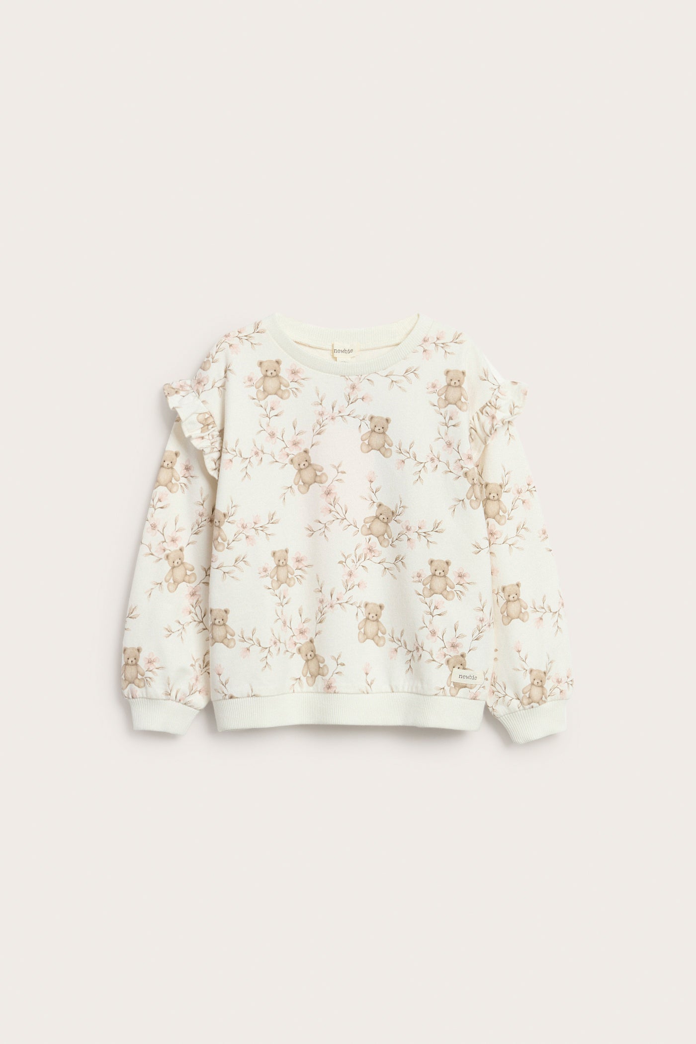 Baby & kids' beige floral teddy bear sweatshirt