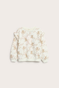 Baby & kids' beige floral teddy bear sweatshirt