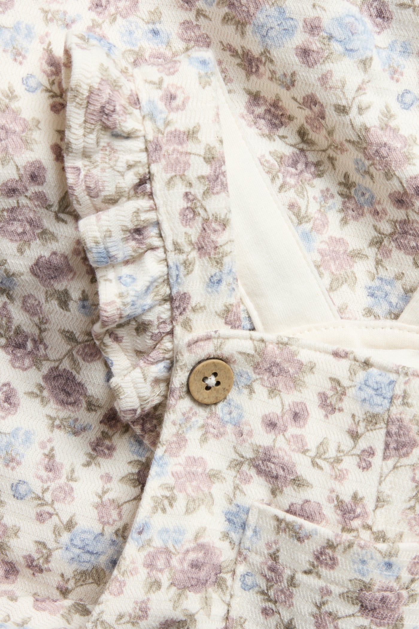 Baby white floral dungarees with frills