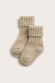 Kids beige wool blend socks