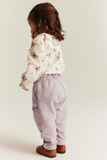 Kids purple joggers with lace details