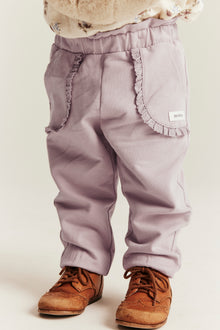 Kids purple joggers with lace details
