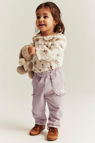 Kids purple joggers with lace details