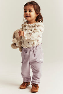 Kids purple joggers with lace details