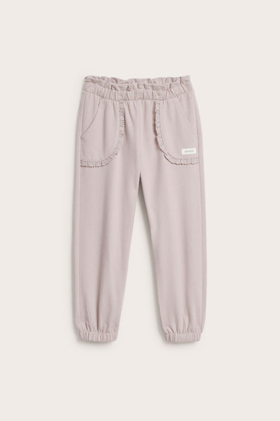 Kids purple joggers with lace details