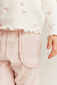 Kids’ pink joggers with lace details