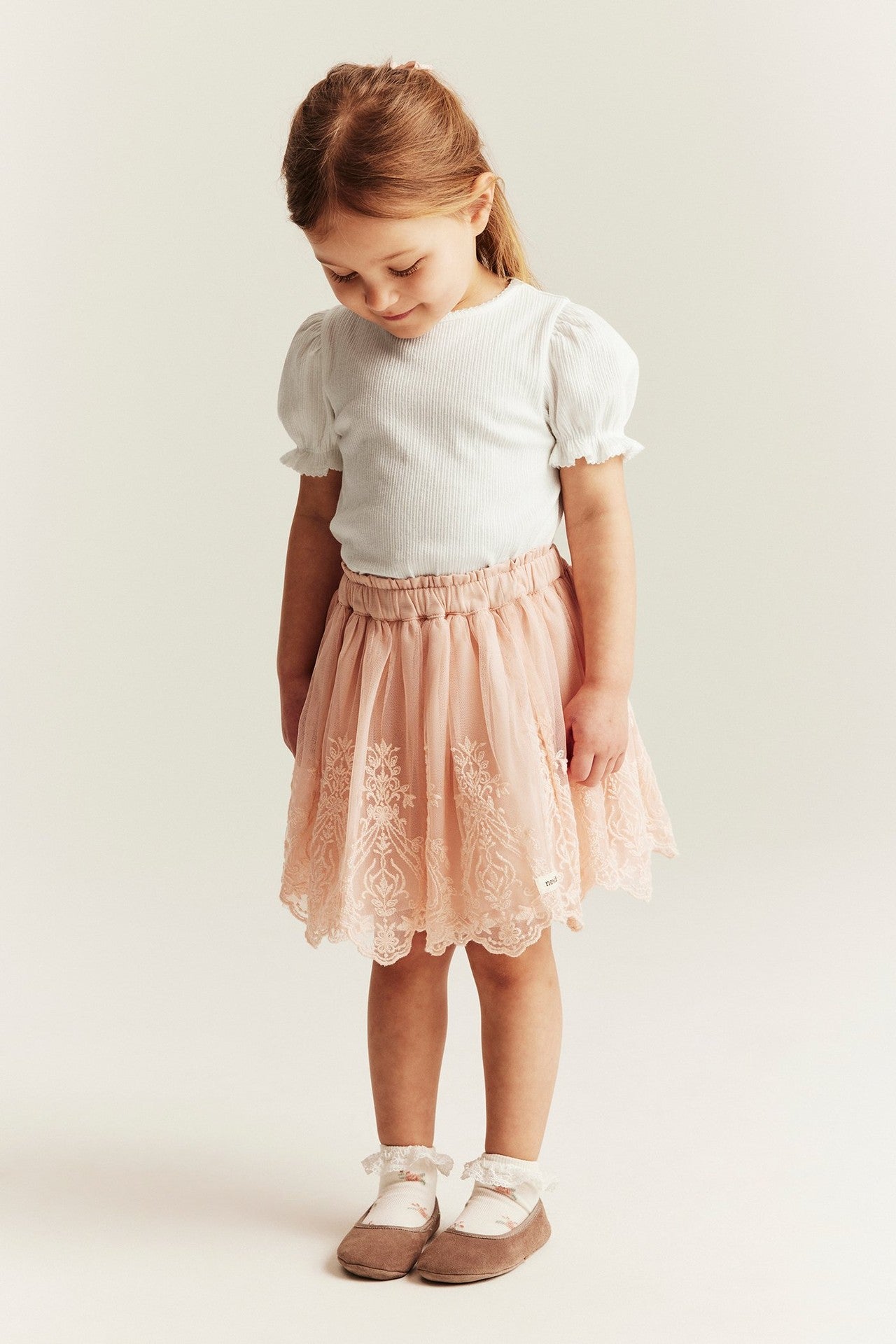 Baby & kids white short‑sleeve puff top