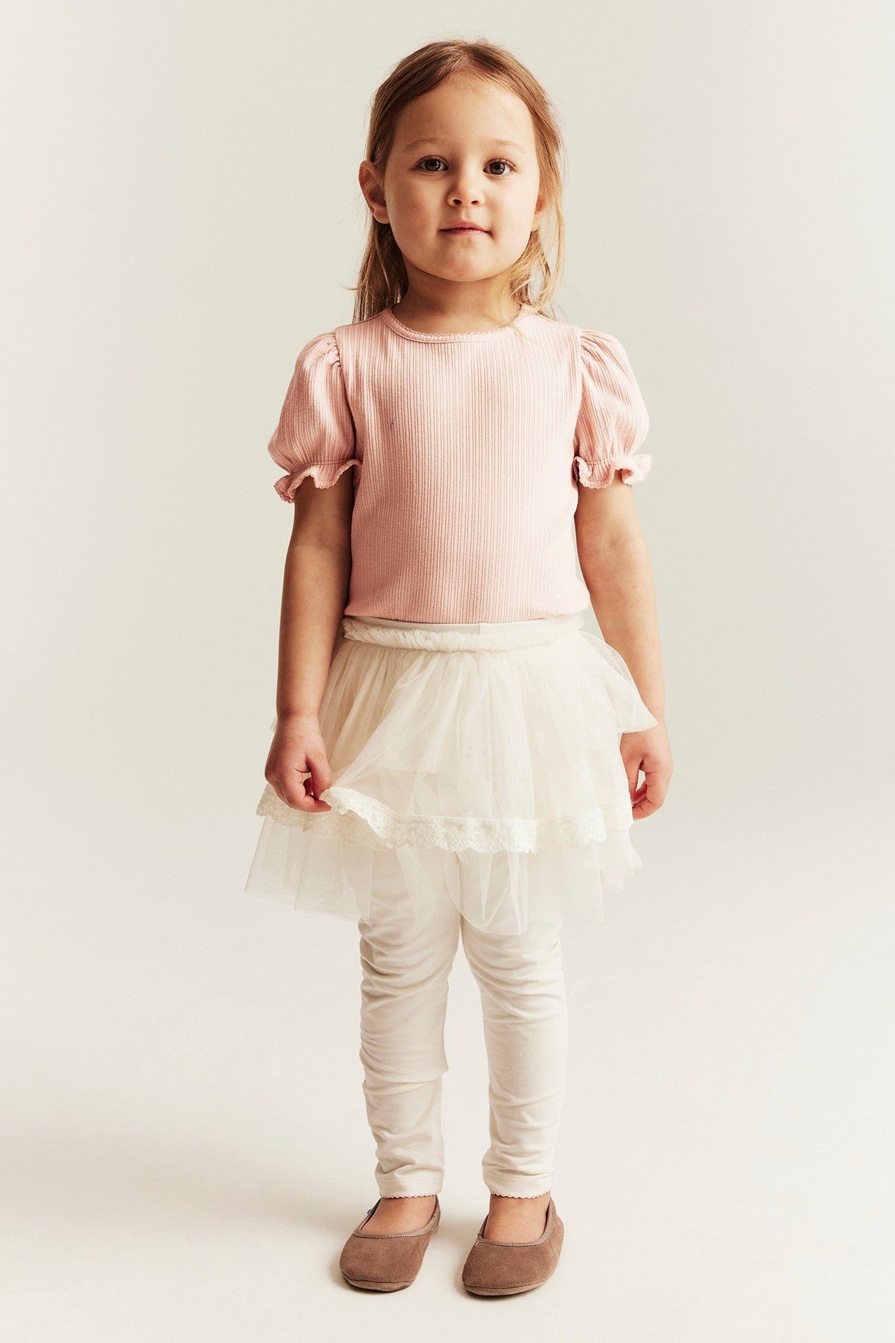 Baby & kids pink short‑sleeve puff top