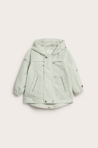 Baby & kids’ green windproof jacket with hedgehogs