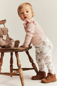 Baby white leggings with brushed inside