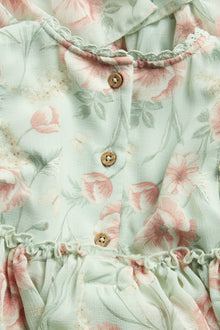 Baby green floral chiffon dress