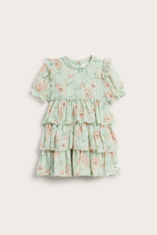 Baby green floral chiffon dress