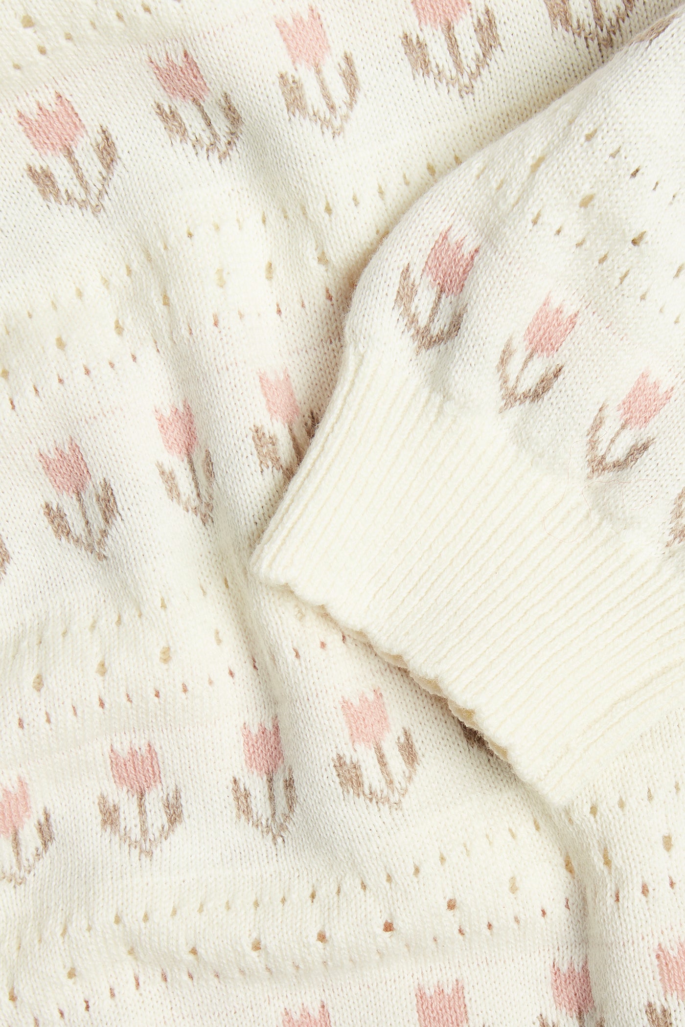 Baby & kids white jacquard-knitted floral jumper
