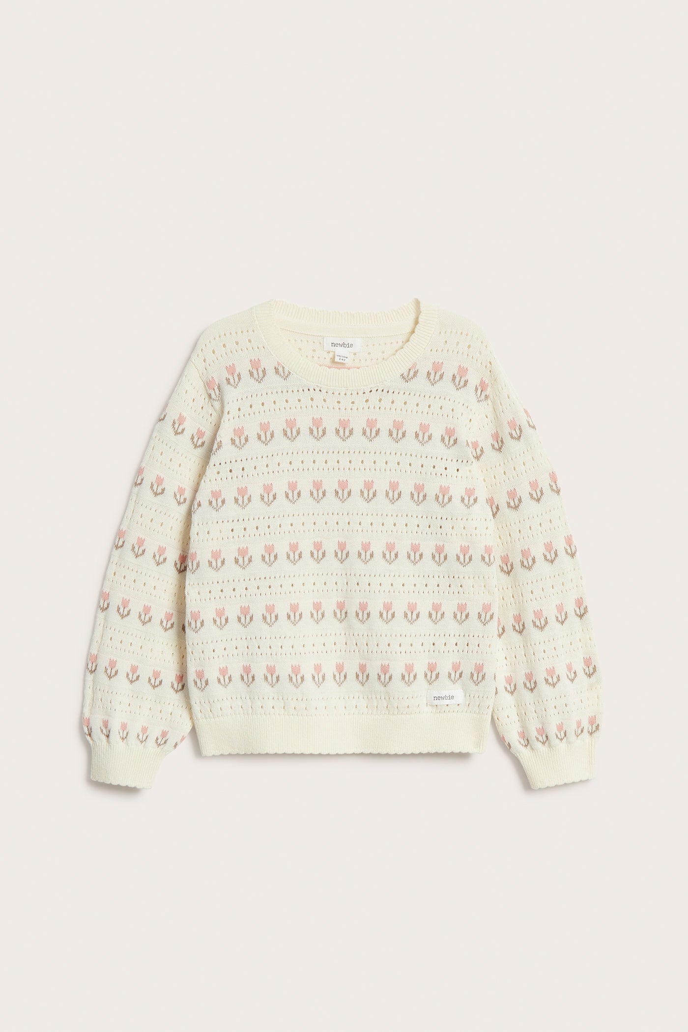 Baby & kids white jacquard-knitted floral jumper