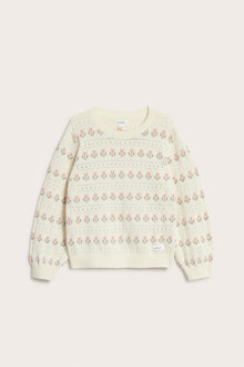 Baby & kids white jacquard-knitted floral jumper