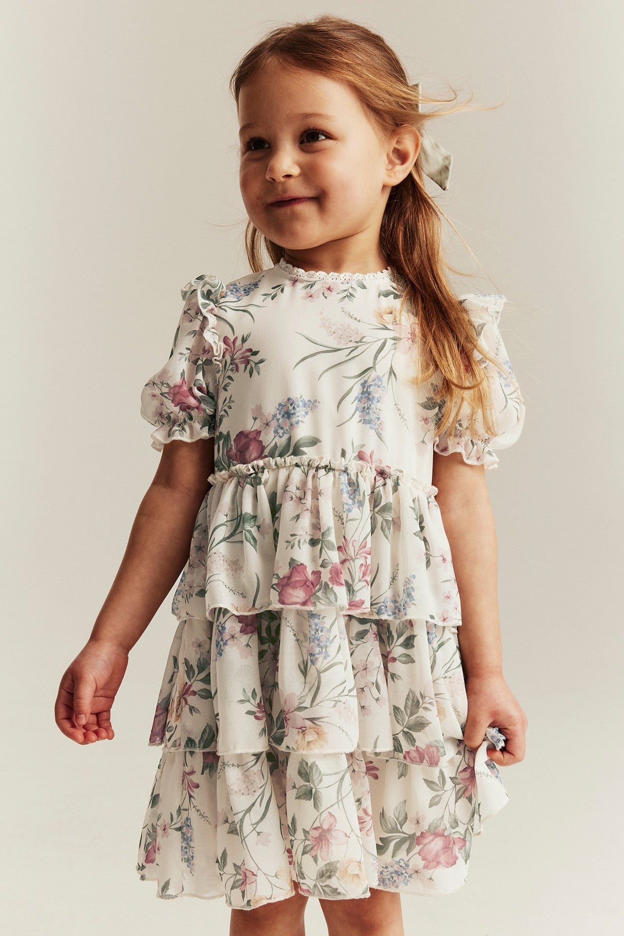 Baby & Kids white floral chiffon dress