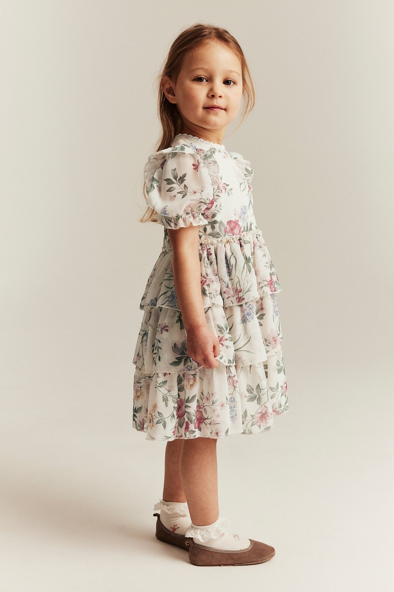 Baby & Kids white floral chiffon dress